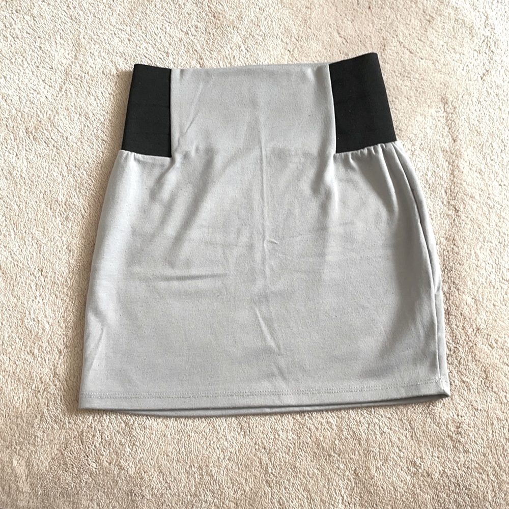 Silence and noise grey and black mini pencil skirt